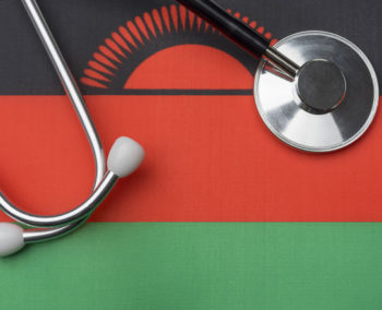 stethoscope with flag of Malawi background